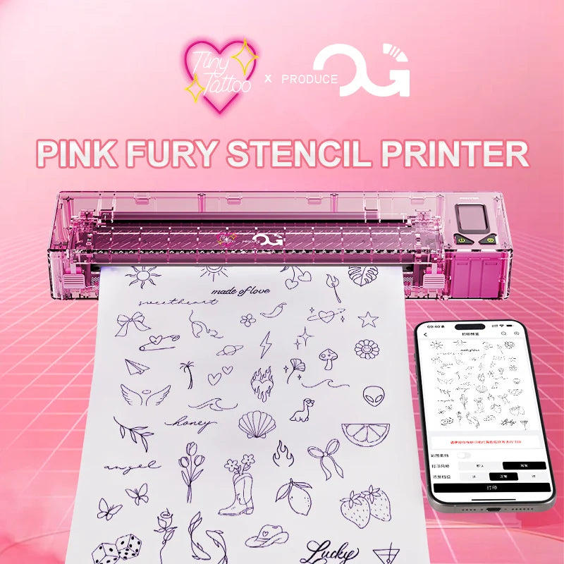 THERMOCOPIEUR sans fil Fury (Tattoo Transfer) ROSE ÉDITION LIMITÉE